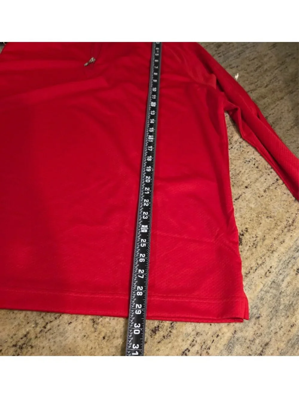 Lands' End Red Quarter Zip Pullover Men's XL Textured Waffle Jacket Top